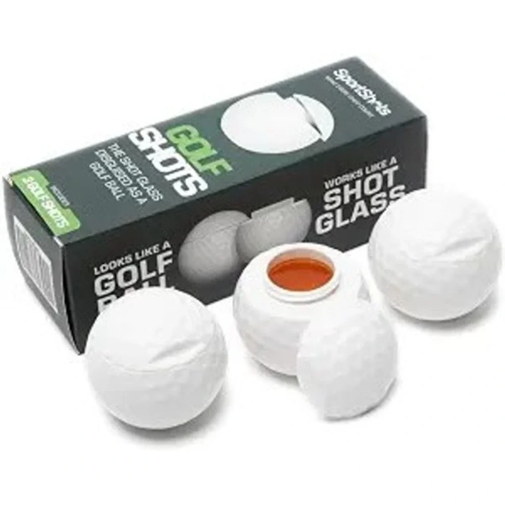 Golf Shots Novelty Shot Glass Set 3 Pack Golf Ball Disguise Barware Gift New
